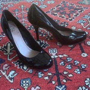 Vince Camino black patent leather stiletto pumps